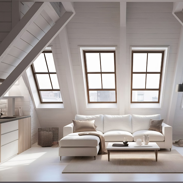 Illustration of Loft Conversion Living Spaces Scandinavian Style